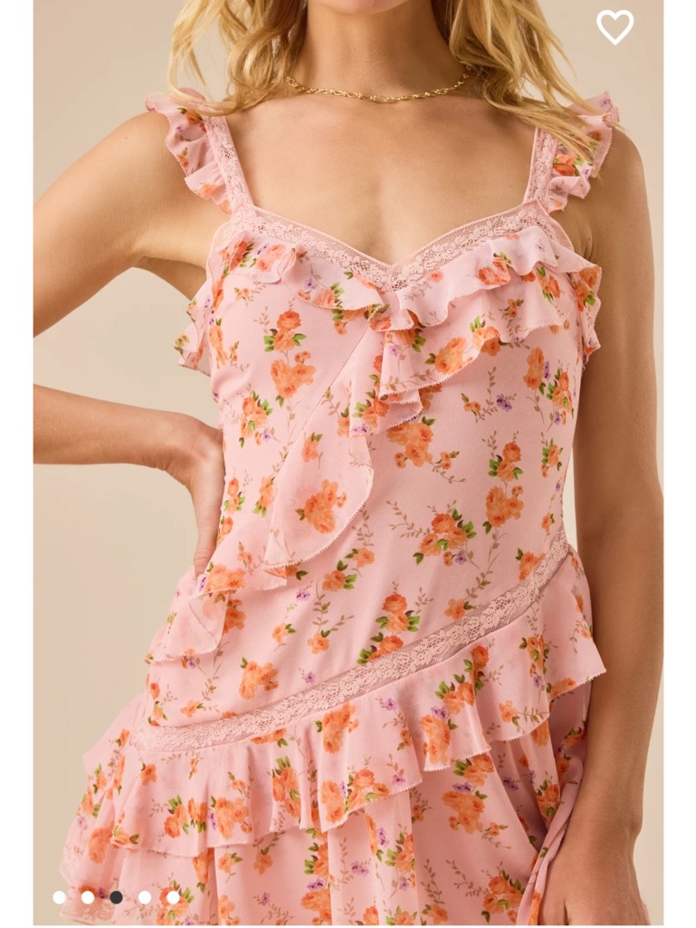 NWT Altar'd State Braelyn Floral Mini Dress Ruffle Lace Dress - Picture 3 of 7